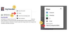 Hamburger Menu > Share
